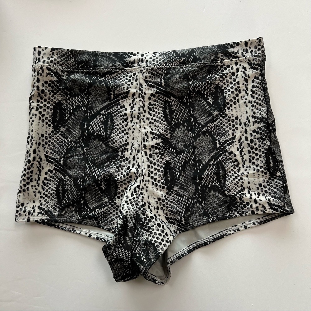 Women's Black and White Swim Shorts